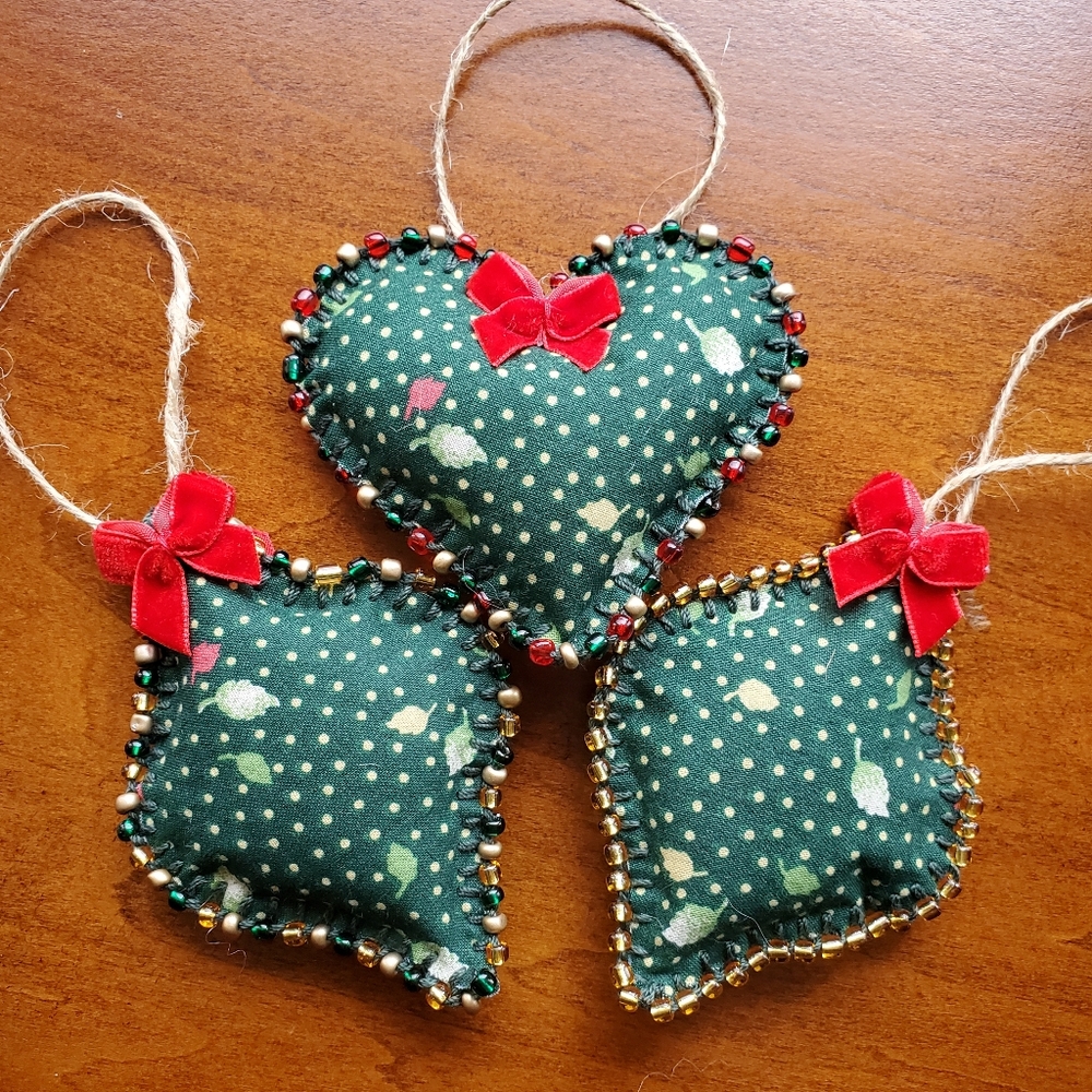 Set Of 3 hand-made Christmas Ornaments Holiday!